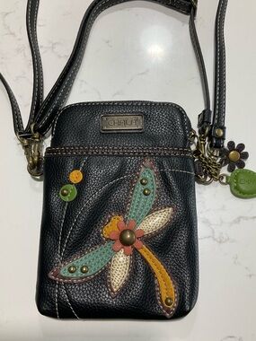 Chala Dragonfly Mini Crossbody Bag Black Brown Boho Cute Small Purse